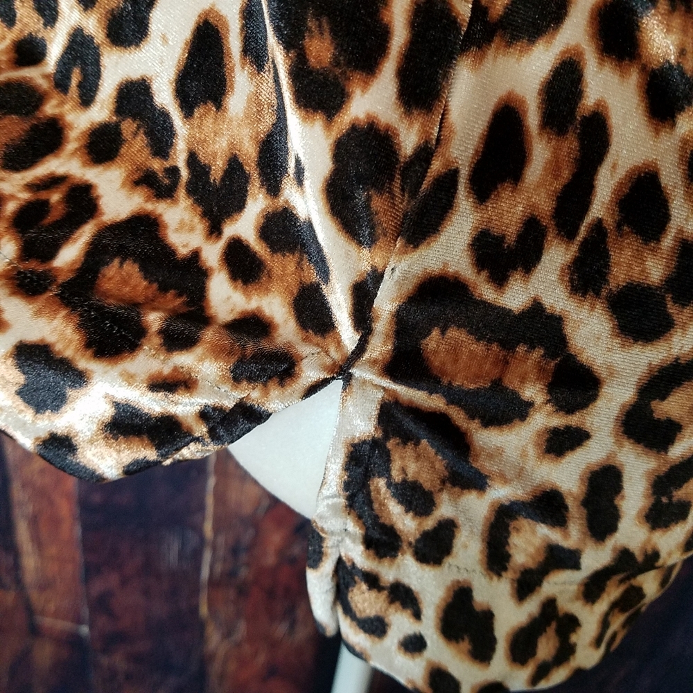 Holly Hock Lucky Brand Leopard Print Velvet Blouse - Picture 5 of 8